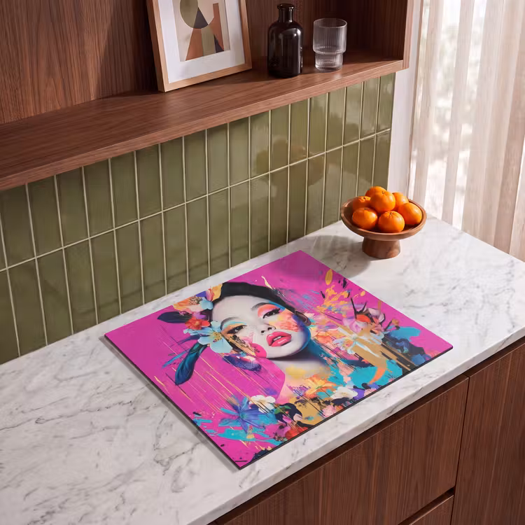 Induction hob protector - Woman - Portrait - Abstract - Purple — 4
