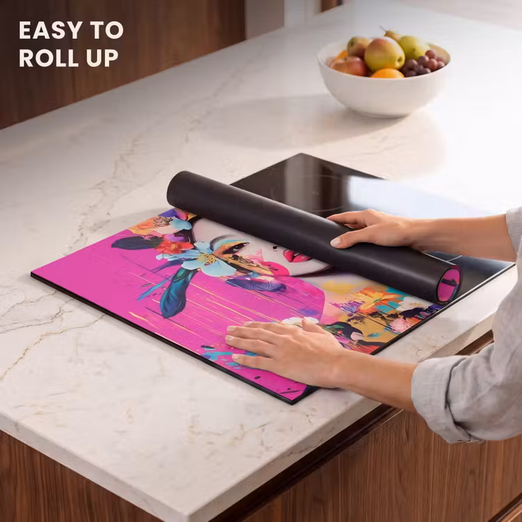 Induction hob protector - Woman - Portrait - Abstract - Purple — 6