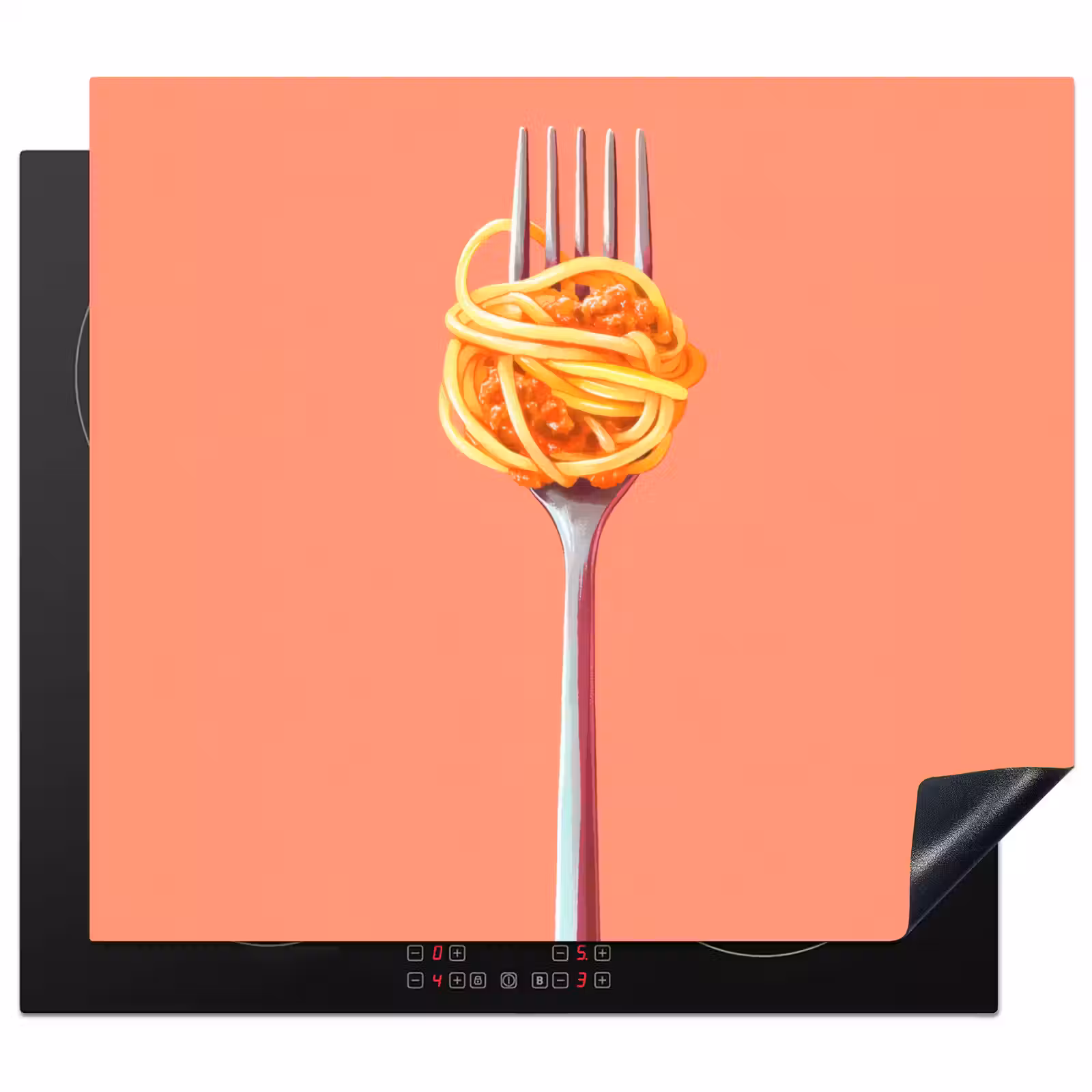 Induction hob protector - Fork - Spaghetti - Artistic - Pink — 1