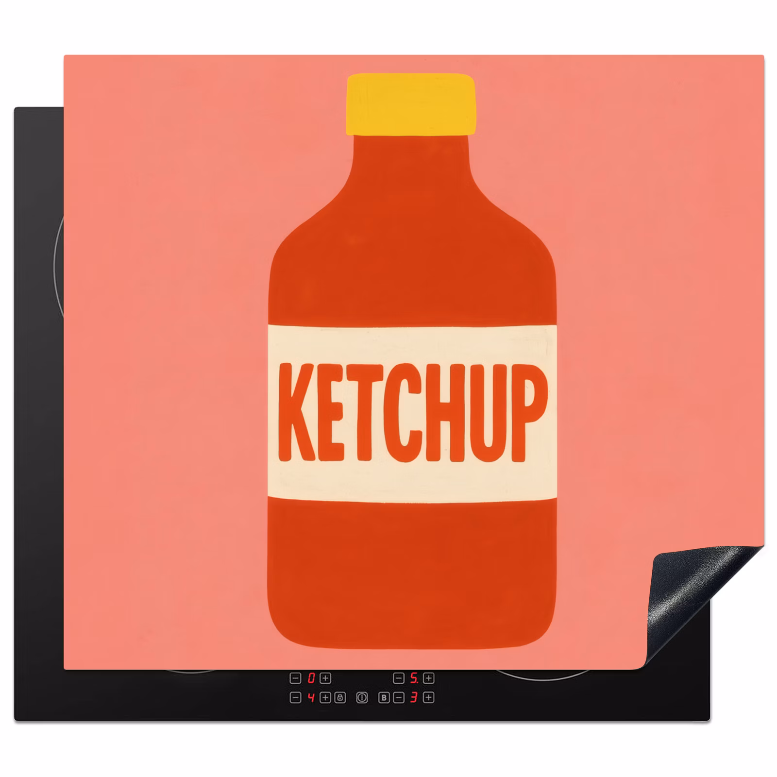 Induction hob protector - Ketchup - Bottle - Red - Minimalist — 1