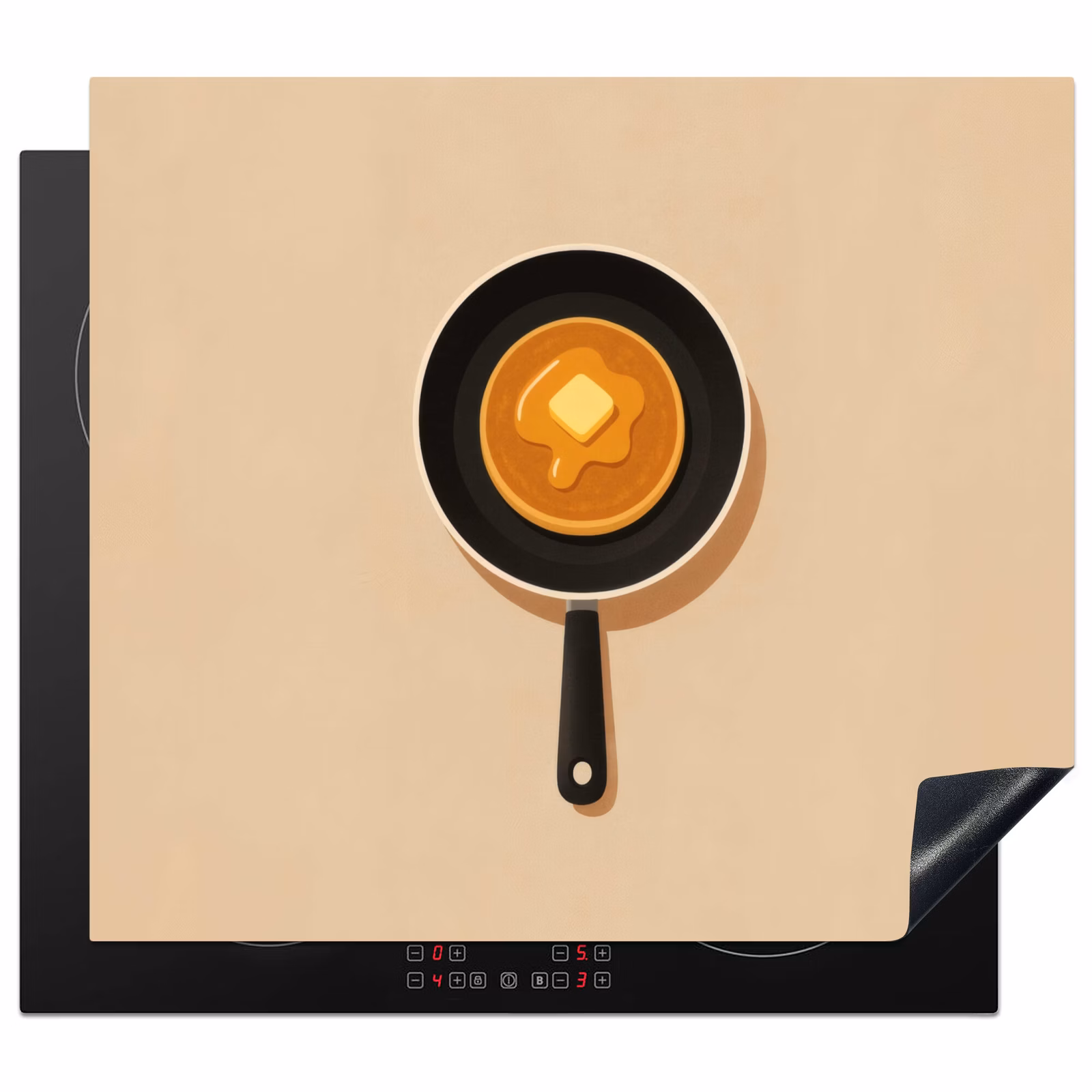 Induction hob protector - Pancake - Frying pan - Butter - Minimalist — 1