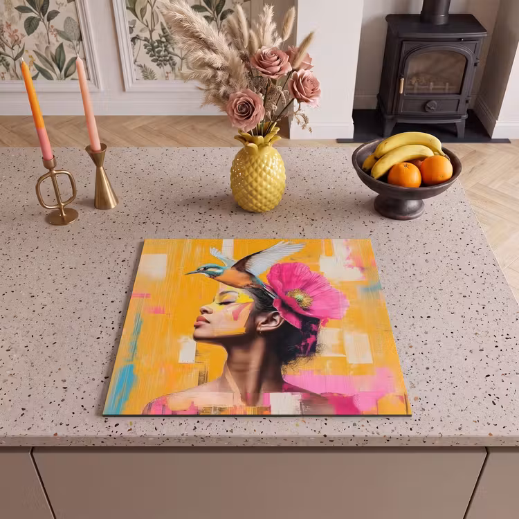 Induction hob protector - Bird - Woman - Abstract - Flower — 3