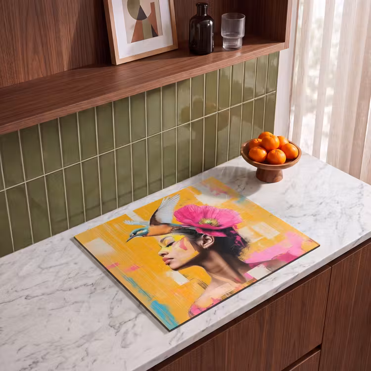 Induction hob protector - Bird - Woman - Abstract - Flower — 4