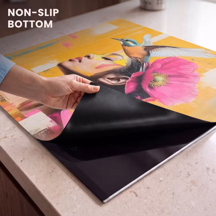 Induction hob protector - Bird - Woman - Abstract - Flower — 5