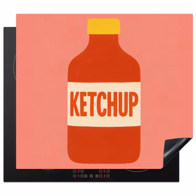 Induction hob protector - Ketchup - Bottle - Red - Minimalist — 1