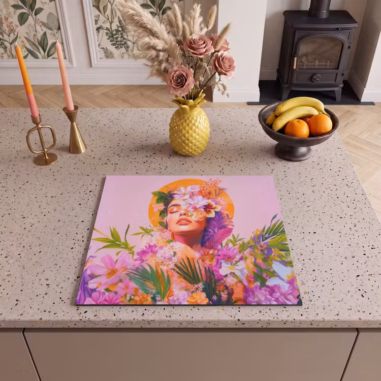 Induction hob protector - Woman - Abstract - Circle - Flowers — 3