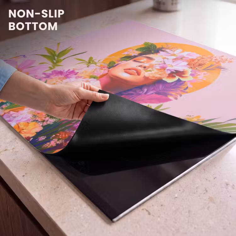 Induction hob protector - Woman - Abstract - Circle - Flowers — 5