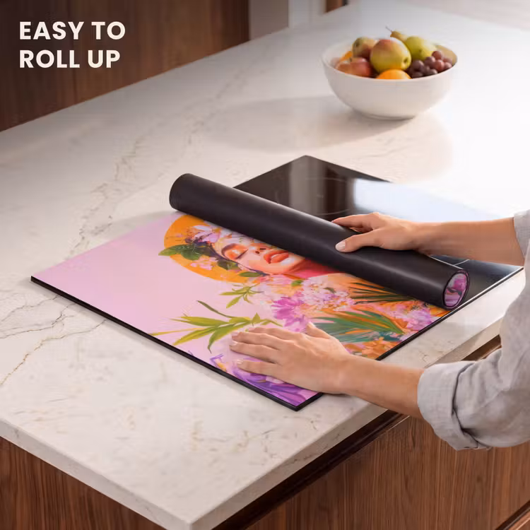 Induction hob protector - Woman - Abstract - Circle - Flowers — 6