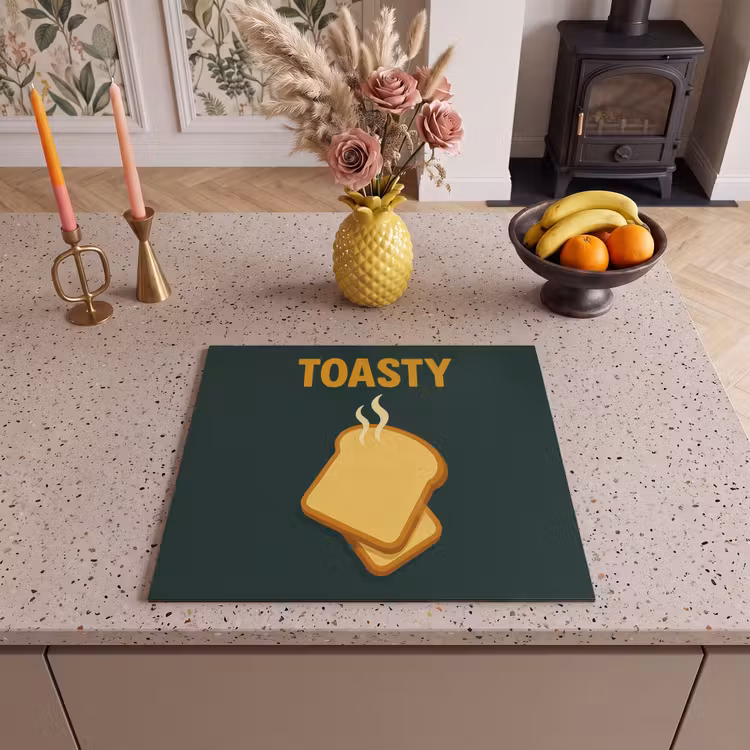 Induction hob protector - Bread - Toast - Green - Minimalist — 3