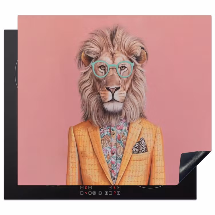 Induction hob protector - Lion - Suit - Checkered - Glasses — 1