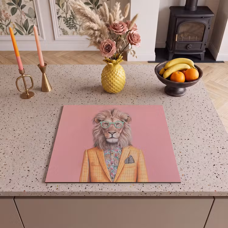 Induction hob protector - Lion - Suit - Checkered - Glasses — 3