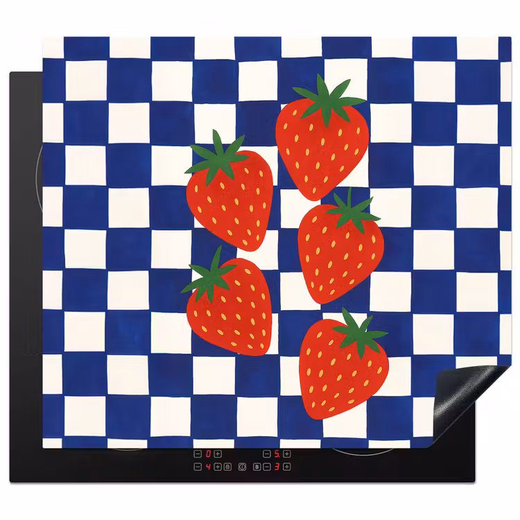Induction hob protector - Blocked - Blue - Strawberry — 1