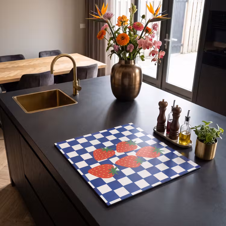 Induction hob protector - Blocked - Blue - Strawberry — 2
