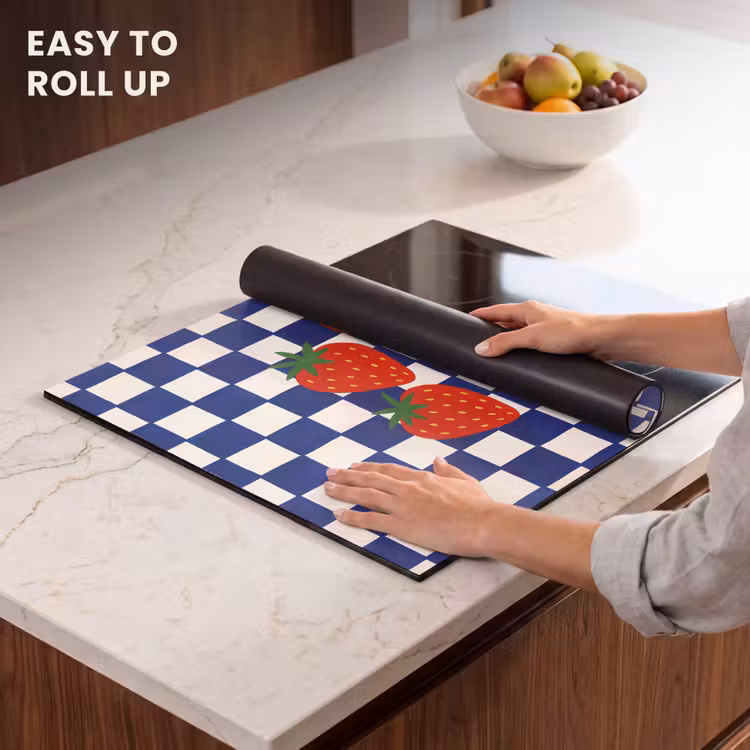 Induction hob protector - Blocked - Blue - Strawberry — 6