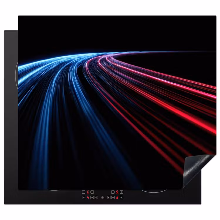 Induction hob protector - Gaming - Stripes - Curved - Blue — 1
