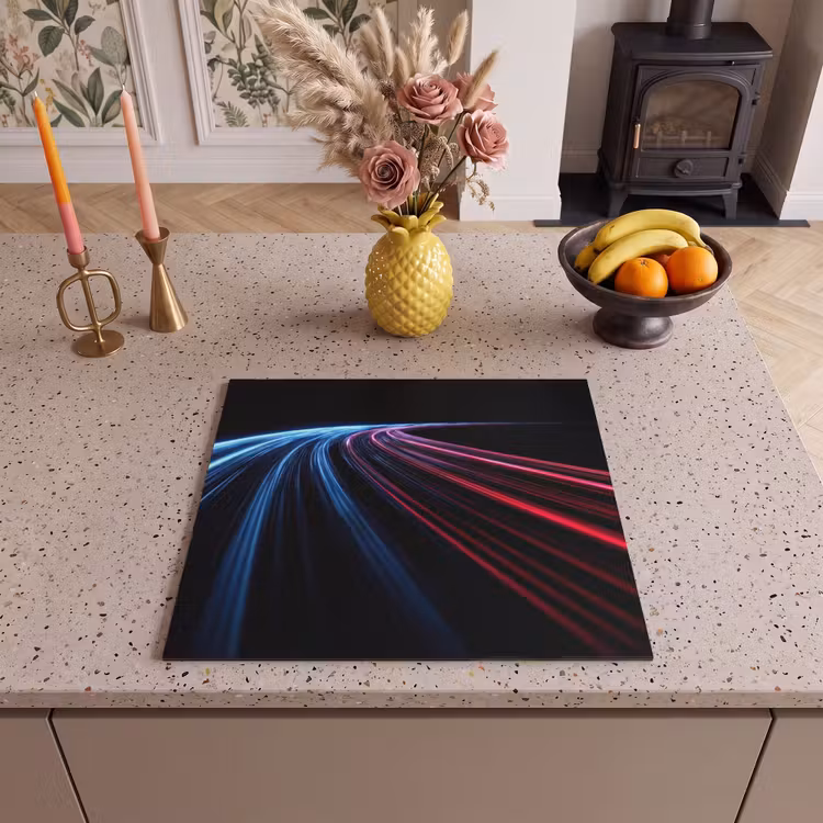 Induction hob protector - Gaming - Stripes - Curved - Blue — 3
