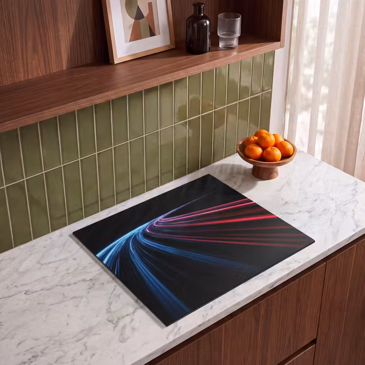 Induction hob protector - Gaming - Stripes - Curved - Blue — 4