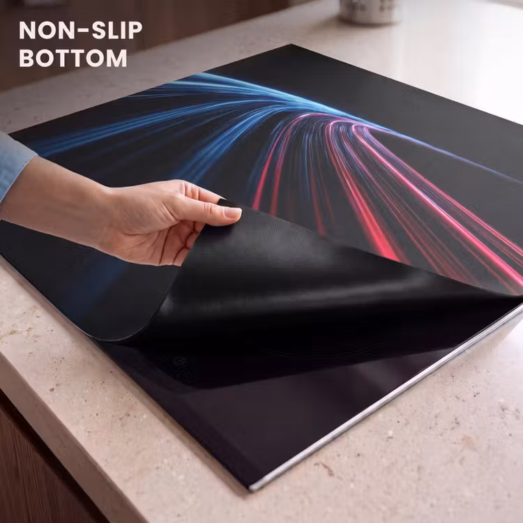 Induction hob protector - Gaming - Stripes - Curved - Blue — 5