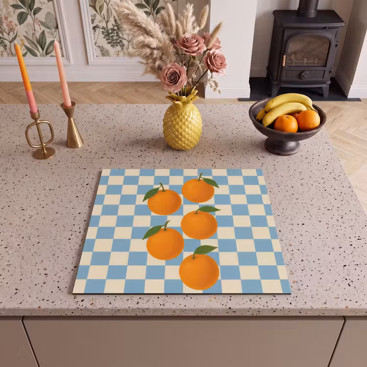 Induction hob protector - Oranges - Leaves - Blocked - Blue — 3