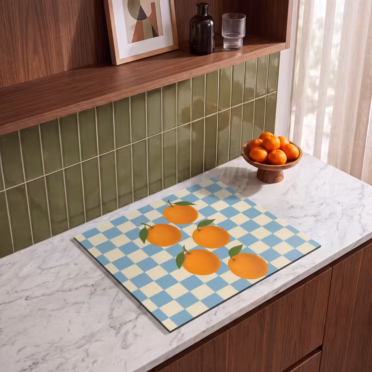 Induction hob protector - Oranges - Leaves - Blocked - Blue — 4