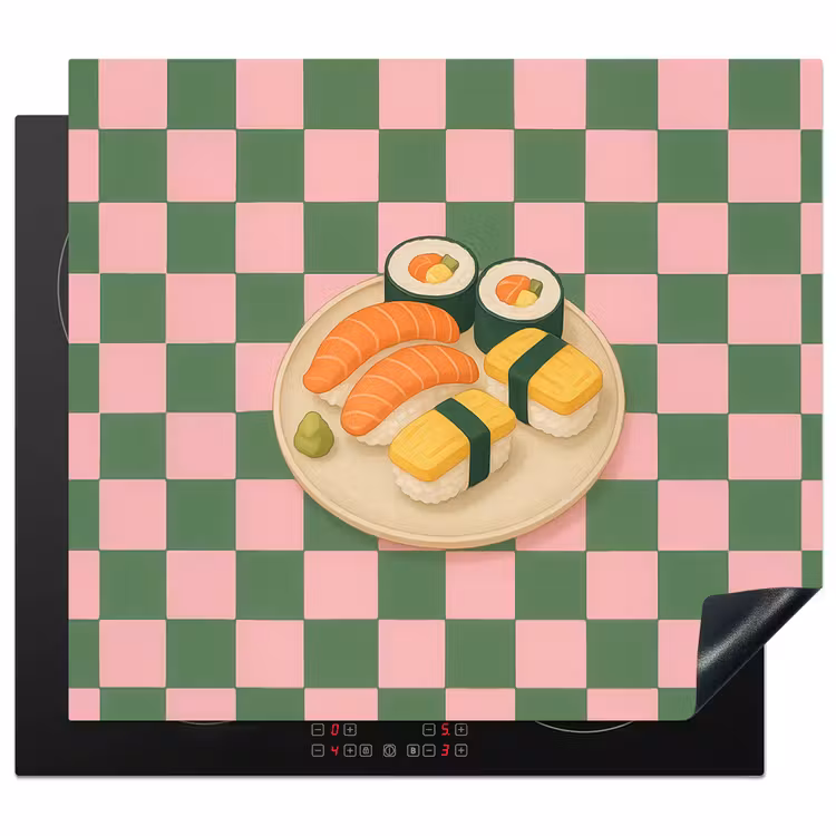 Induction hob protector - Sushi - Plate - Blocked - Green — 1