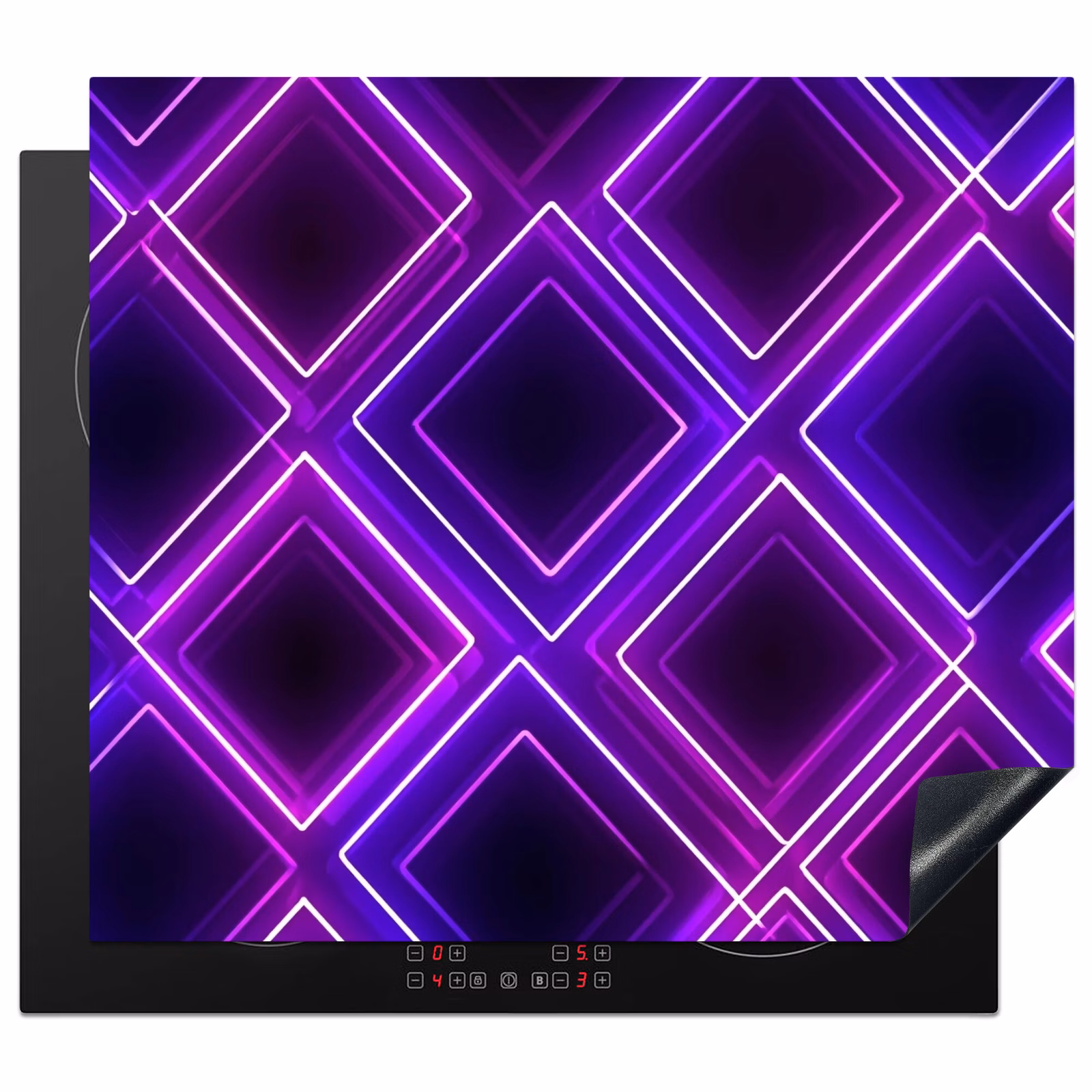 Induction hob protector - Gaming - Diamonds - Neon - Purple — 1