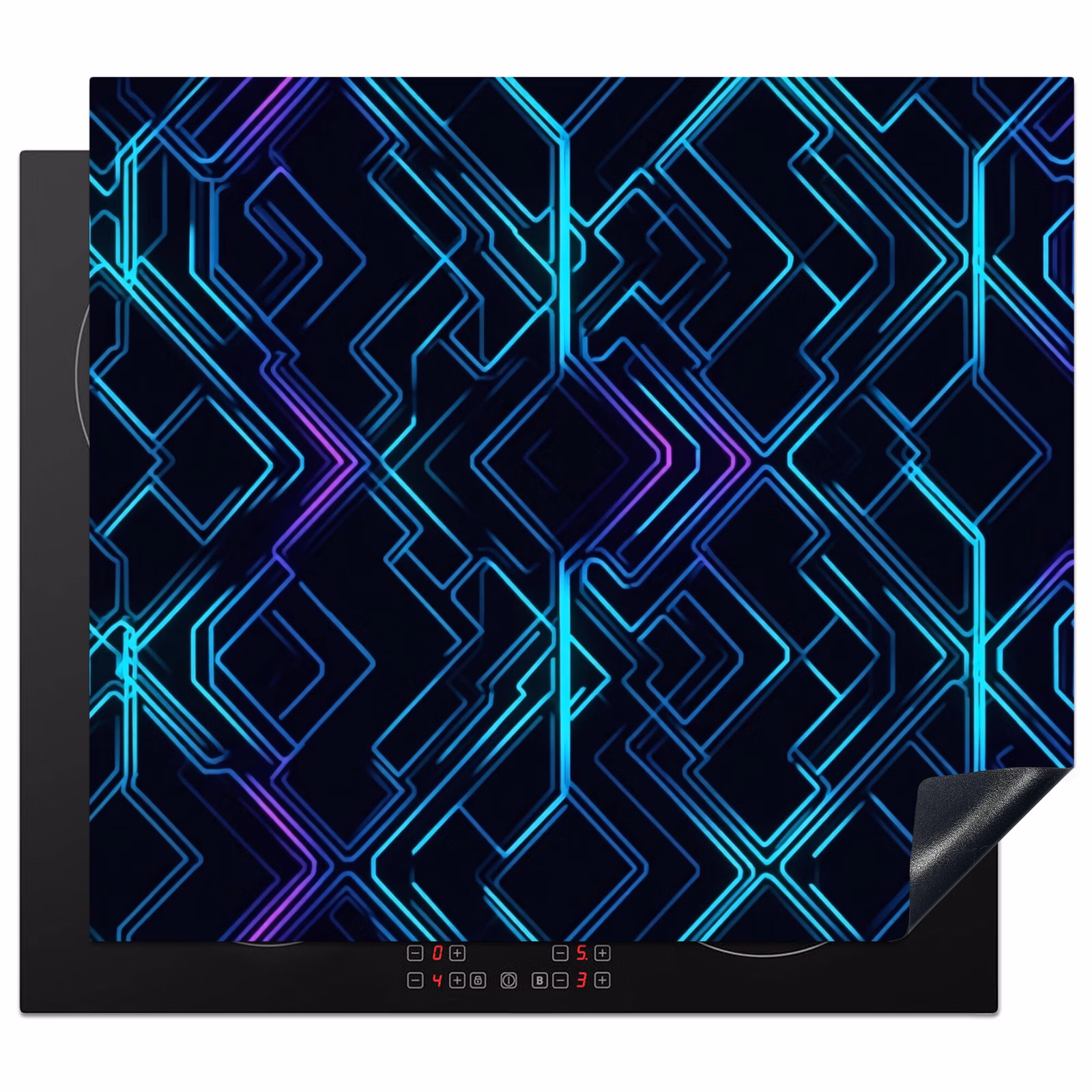 Induction hob protector - Gaming - Plaid Shapes - Abstract - Neon - Purple — 1