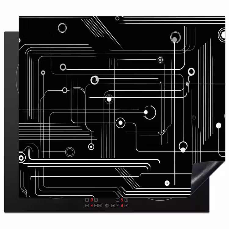 Induction hob protector - Gaming - Abstract - Lines - Circles - Black — 1