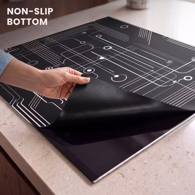 Induction hob protector - Gaming - Abstract - Lines - Circles - Black — 5