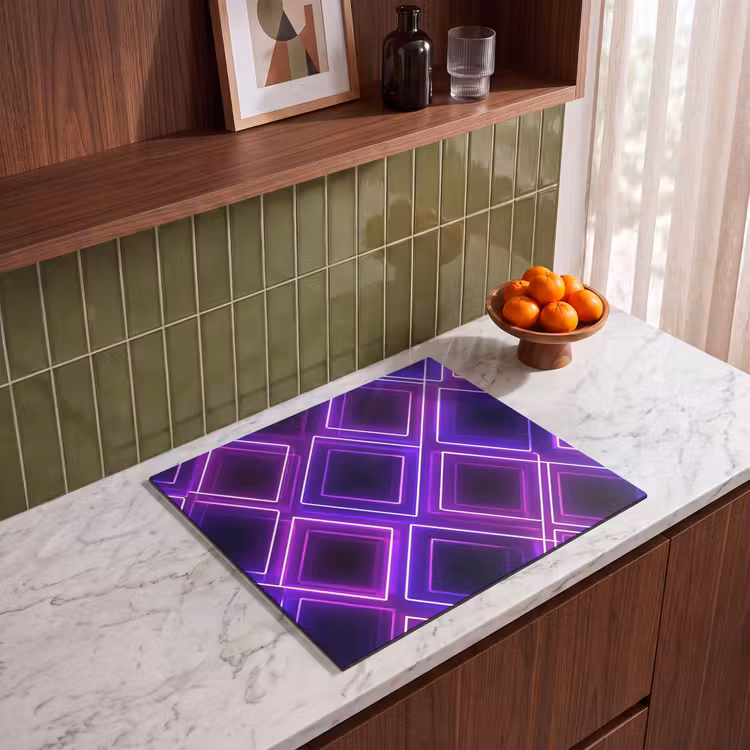 Induction hob protector - Gaming - Diamonds - Neon - Purple — 4