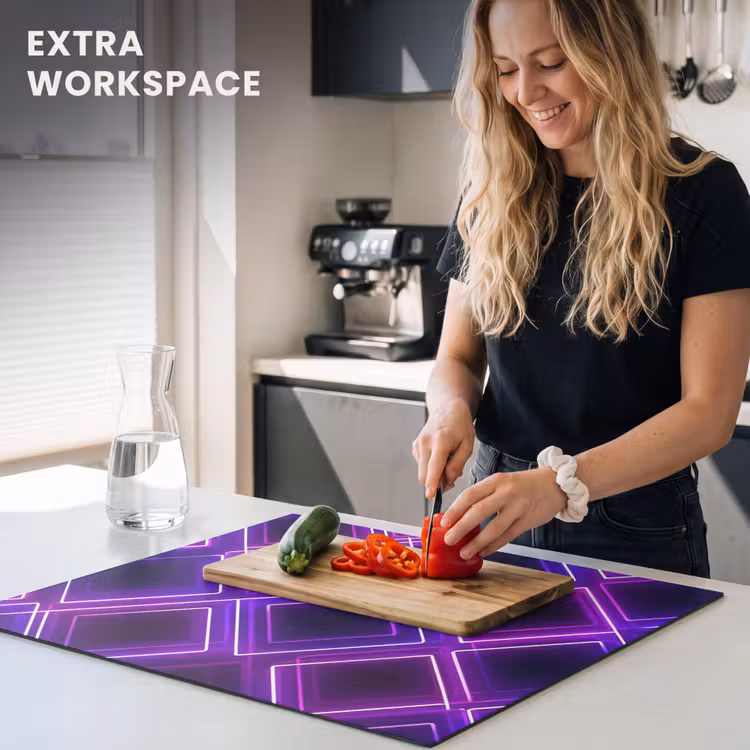 Induction hob protector - Gaming - Diamonds - Neon - Purple — 7