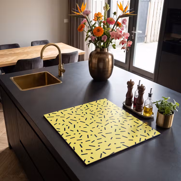 Induction hob protector - Gaming - Dots - Stripes - Yellow — 2