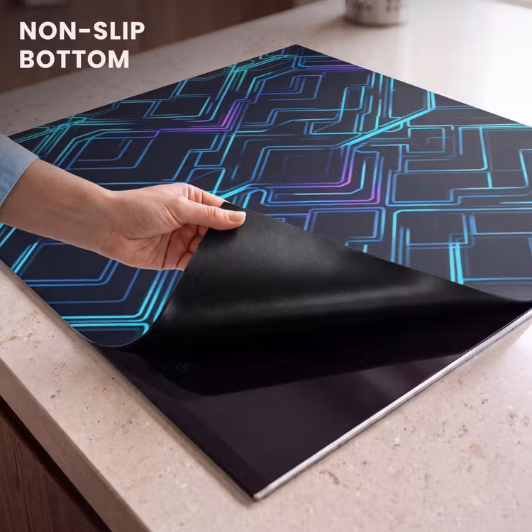 Induction hob protector - Gaming - Plaid Shapes - Abstract - Neon - Purple — 5