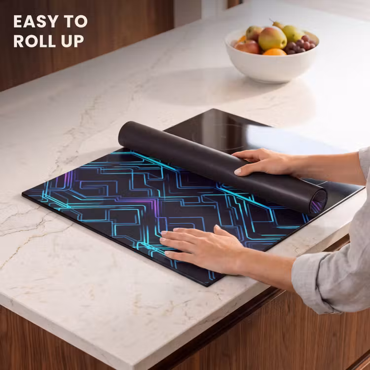 Induction hob protector - Gaming - Plaid Shapes - Abstract - Neon - Purple — 6