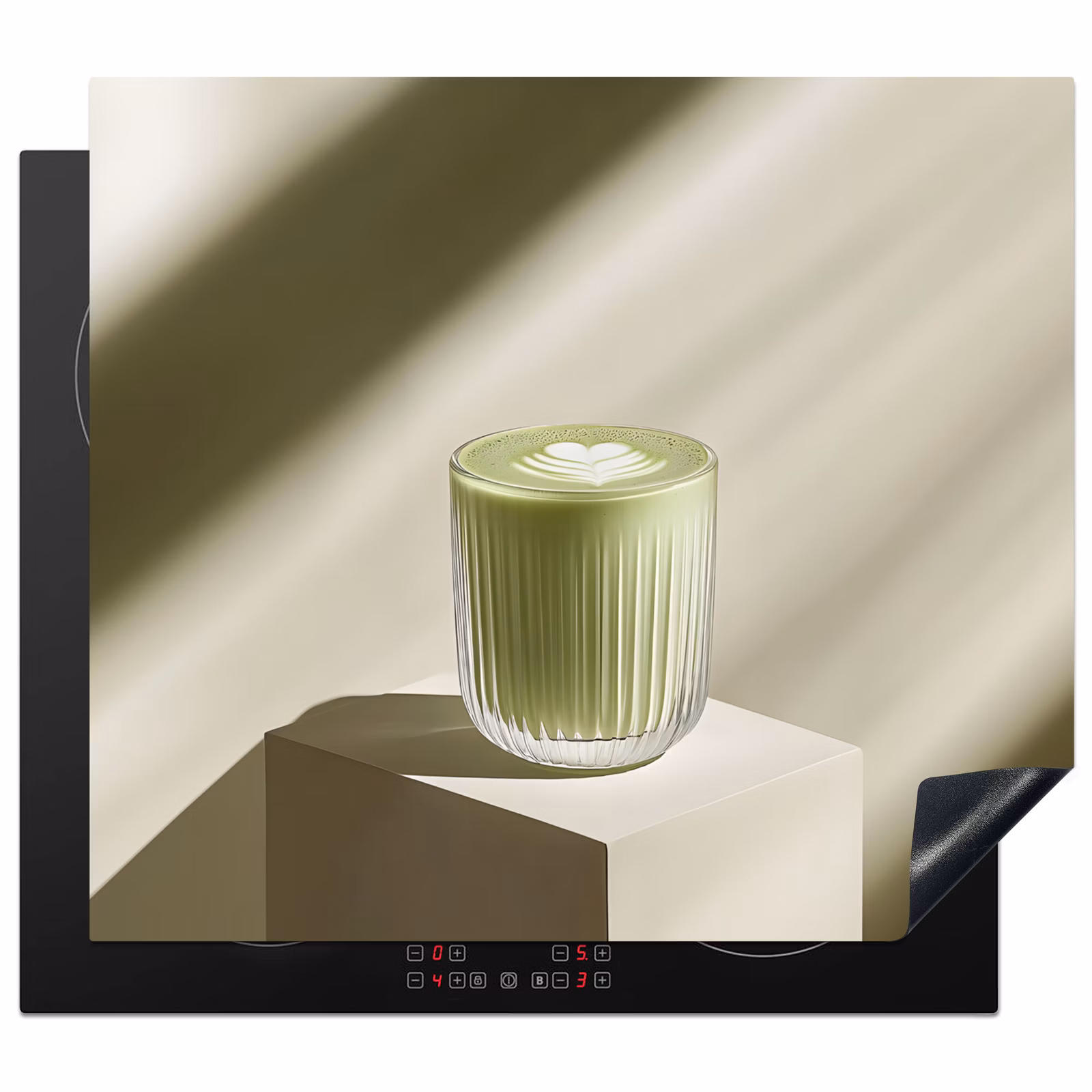Induction hob protector - Matcha - Glass - Green - Minimalist — 1