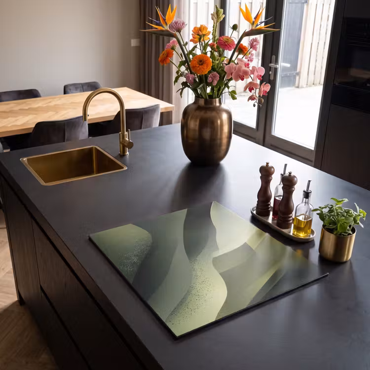 Induction hob protector - Gaming - Waves - Abstract - Hills - Green — 2