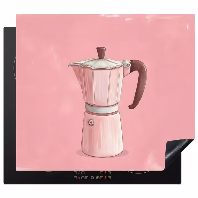Induction hob protector - Pink - Mug pot - Illustration - Coffee — 1