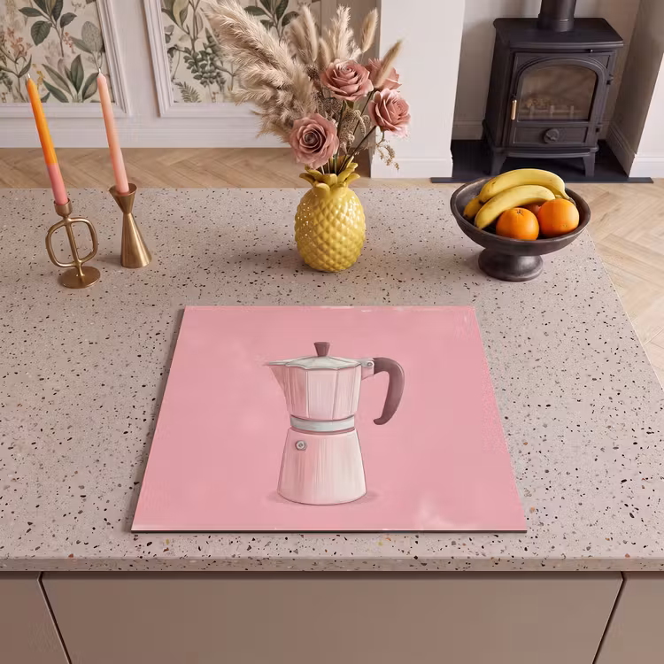 Induction hob protector - Pink - Mug pot - Illustration - Coffee — 3