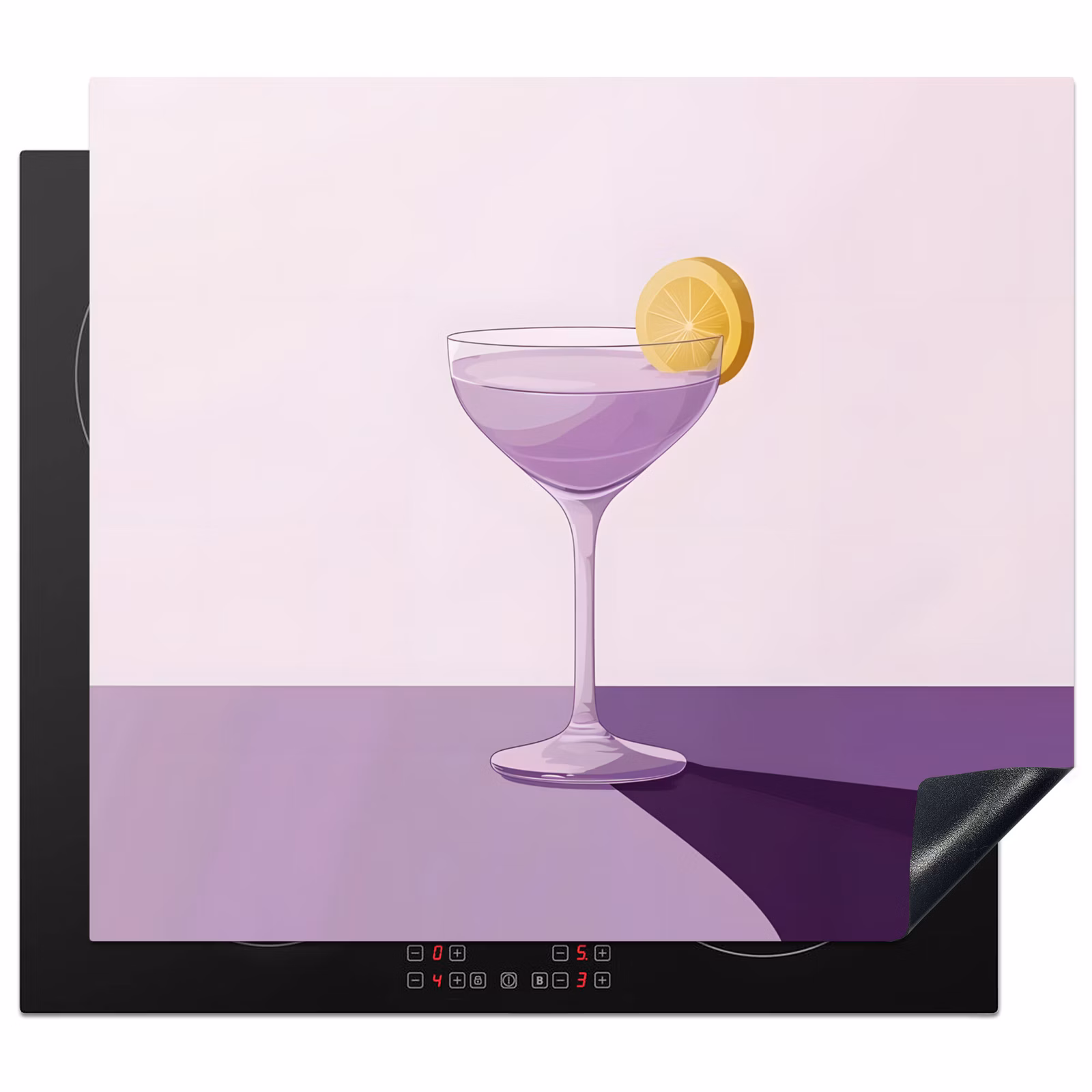 Induction hob protector - Cocktail - Purple - Minimalist - Lemon — 1