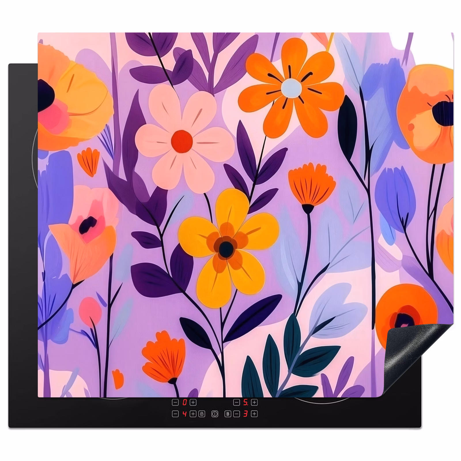 Induction hob protector - Flowers - Colorful - Leaves — 1