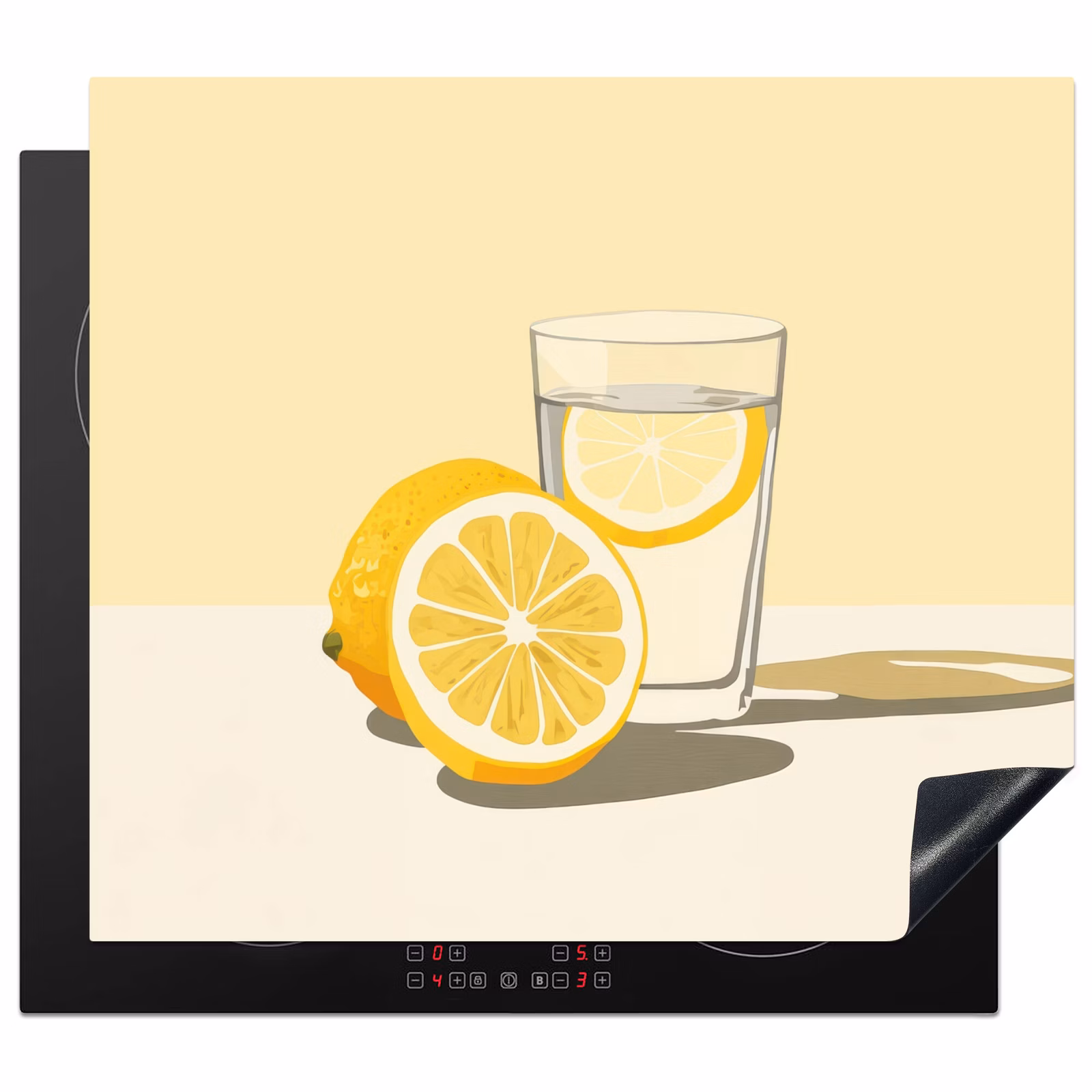 Induction hob protector - Glass - Lemon Slices - Yellow — 1