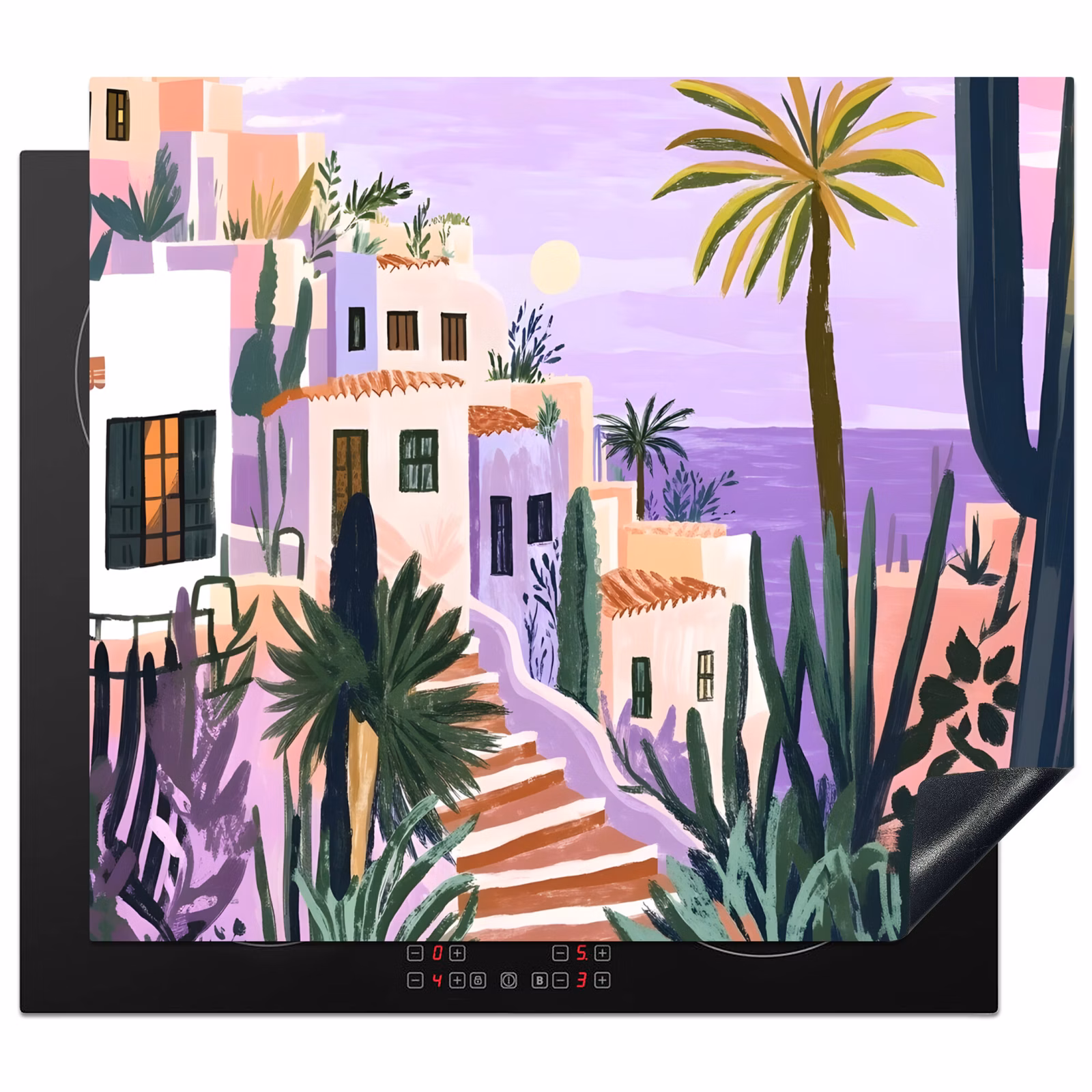 Induction hob protector - Houses - Minimalist - Palm trees - Coastal — 1