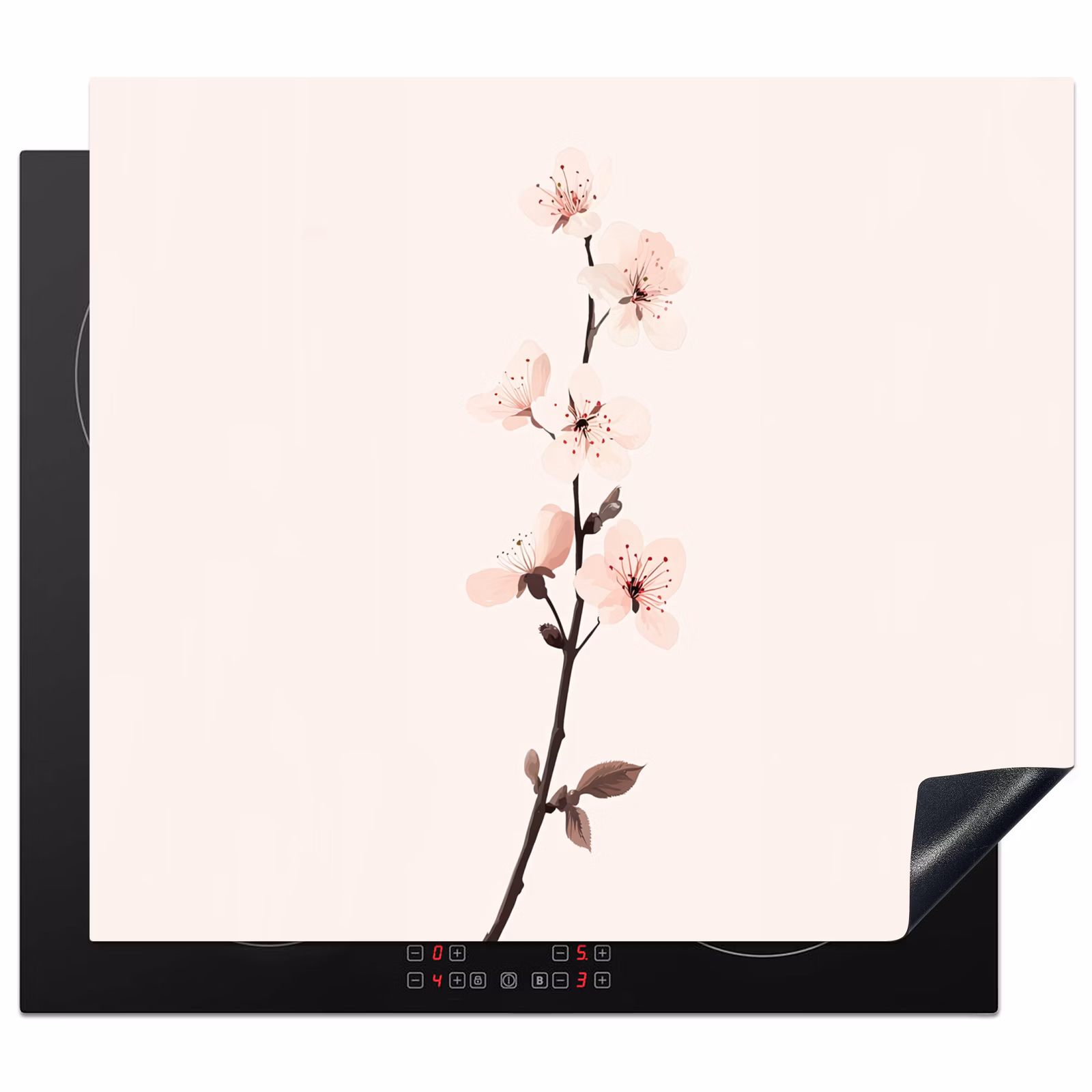 Induction hob protector - Minimalist - Blossom - Branch - Pink — 1