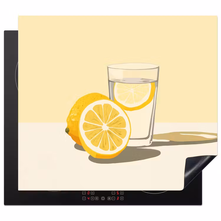 Induction hob protector - Glass - Lemon Slices - Yellow — 1