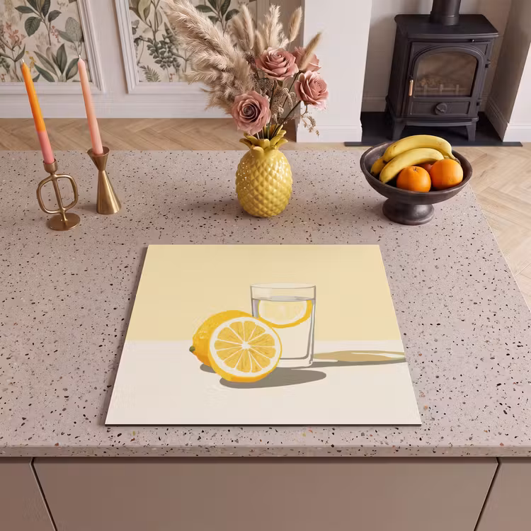 Induction hob protector - Glass - Lemon Slices - Yellow — 3