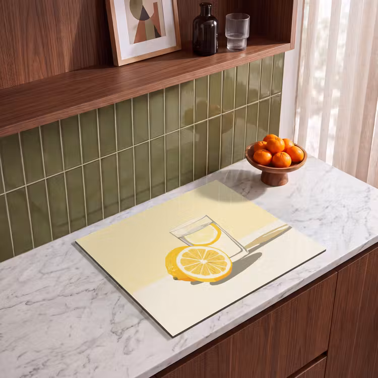 Induction hob protector - Glass - Lemon Slices - Yellow — 4
