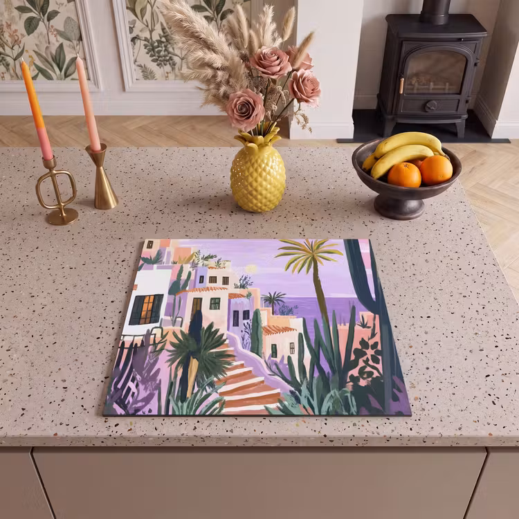 Induction hob protector - Houses - Minimalist - Palm trees - Coastal — 3