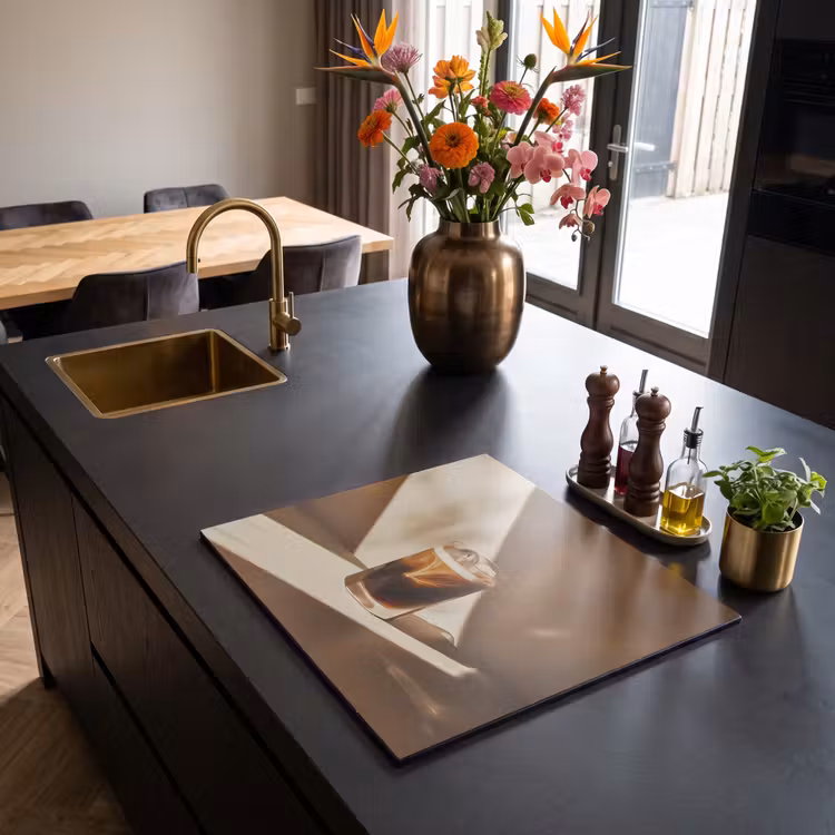 Induction hob protector - Glass - Iced Coffee - Shade - Brown — 2