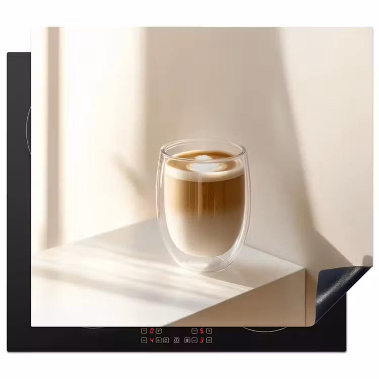 Induction hob protector - Mug - Latte - Minimalist - Shadow — 1