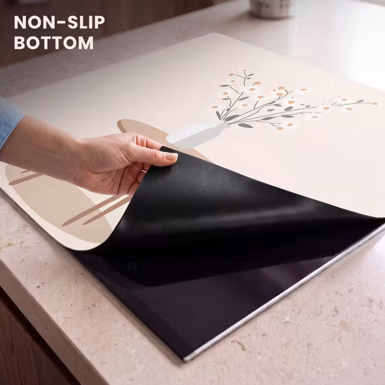 Induction hob protector - Vase - Flowers - Daisies - Beige — 5